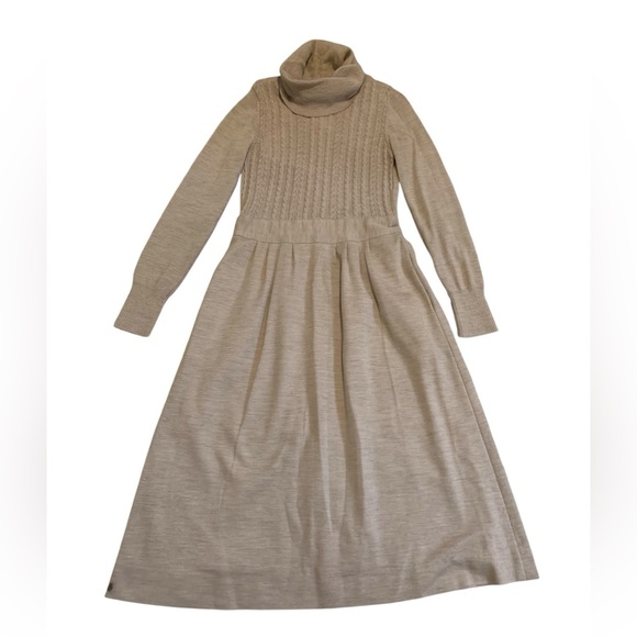 Vintage 70s Ciaro 100% Wool Turtleneck Knit Sweater Dress Size 12 - Picture 1 of 12